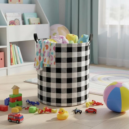 Baby Laundry Hamper kids laundry Basket Waterproof Laundry Bag for Bedroom Toy Clothes Organizer Room Décor(Checkered)