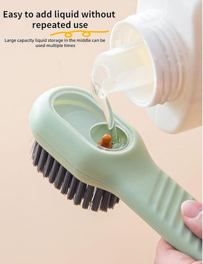 luvilly2Pack Multifunctional Laundry Brushes, Cleaning Brush with Soap Dispenser,Shoe Brushes for Cleaning (Green and White)