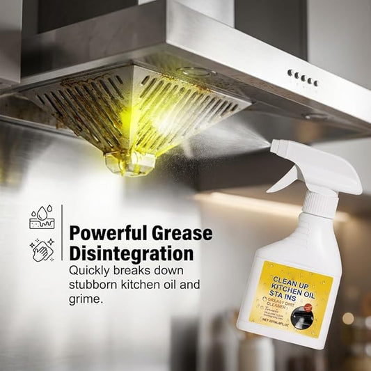 Kitchen Heavy Oil Cleaner Spray, Heavy Duty Kitchen Degreaser Spray, Foaming Oil Cleaner for Stove, Oven & Countertops, Multi-Surface Grease Remover for Appliances (2pcs)
