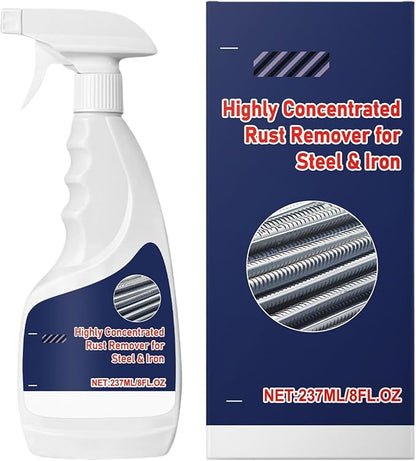 Rust Remover - Metal Cleaner | 237ML Rust Stain Eliminator For Steel Iron Aluminum, Car Bathroom Kitchen Oven Sink, Heavy Duty Solution, Easy Spray Application, Multi Use
