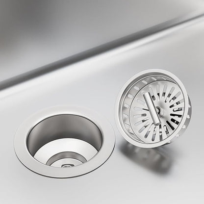 KONE Kitchen Sink Stopper Strainer Replacement for KONE 9171 Standard 3-1/2 Inch Spin and Seal Drains with Threaded Stopper Function, Stainless Steel Twist Lock Basket Strainer Replacement