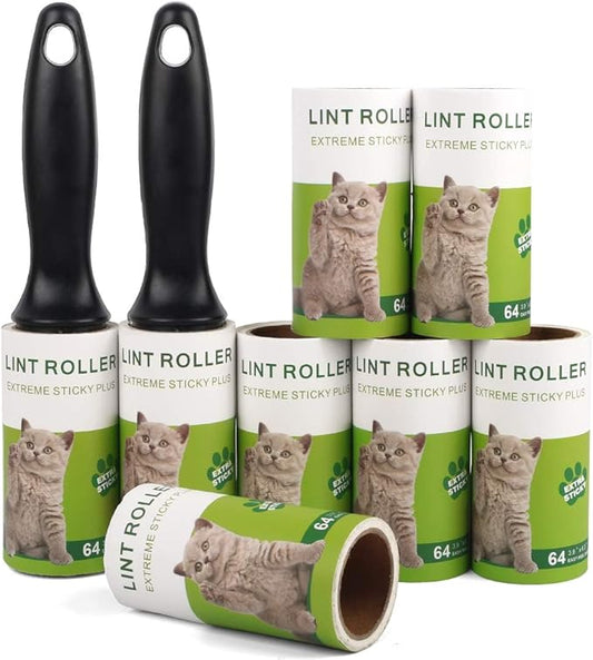 Lint Roller Pet Hair Remover Fur Tape Roller Sticky Hair Remover for Clothes Dog Hair - 8 Pack
