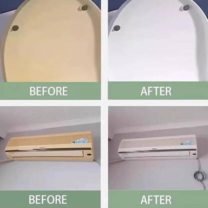 Plastic Yellowing Restorer Kit,Multi-Purpose Whitening Cleaner Spray for Air Conditioners,Toilet Seats,Household Appliances,Restores Whiteness with Cleaning Cloth (clear)