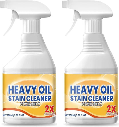 Kitchen Cabinet Cleaners and Polishers, 2x Heavy Oil Stain Cleaner Spray, 100ML All-Purpose Kitchen Degreaser for Range Hoods, Cabinets & Grills, Powerful Grease Removal Cleaning Agent (2)