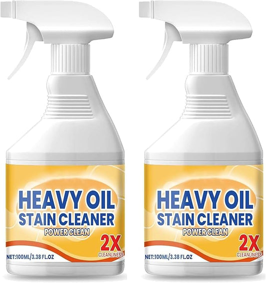 Kitchen Cabinet Cleaners and Polishers, 2x Heavy Oil Stain Cleaner Spray, 100ML All-Purpose Kitchen Degreaser for Range Hoods, Cabinets & Grills, Powerful Grease Removal Cleaning Agent (2)