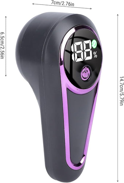 Alomejor Fabric Shaver, Electric Rechargeable Lint Remover with 6 Blades and Battery Display for Sweaters Clothing Furniture Blankets (Grey Purple)