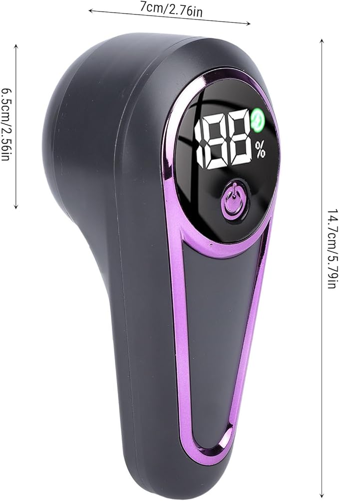Fabric Shaver, Electric Rechargeable Lint Remover with 6 Blades Sweater Defuzzer for Clothing Furniture ABS Metal (Grey Purple)