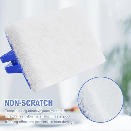 YoleShy Shower Scrubber Non-Scratch Bathtub Scrubber Heavy Duty Scrub Pad with Handle for Bathroom Tile Bathtubs Shower Tile Sink Pool Tile Spas (Blue)