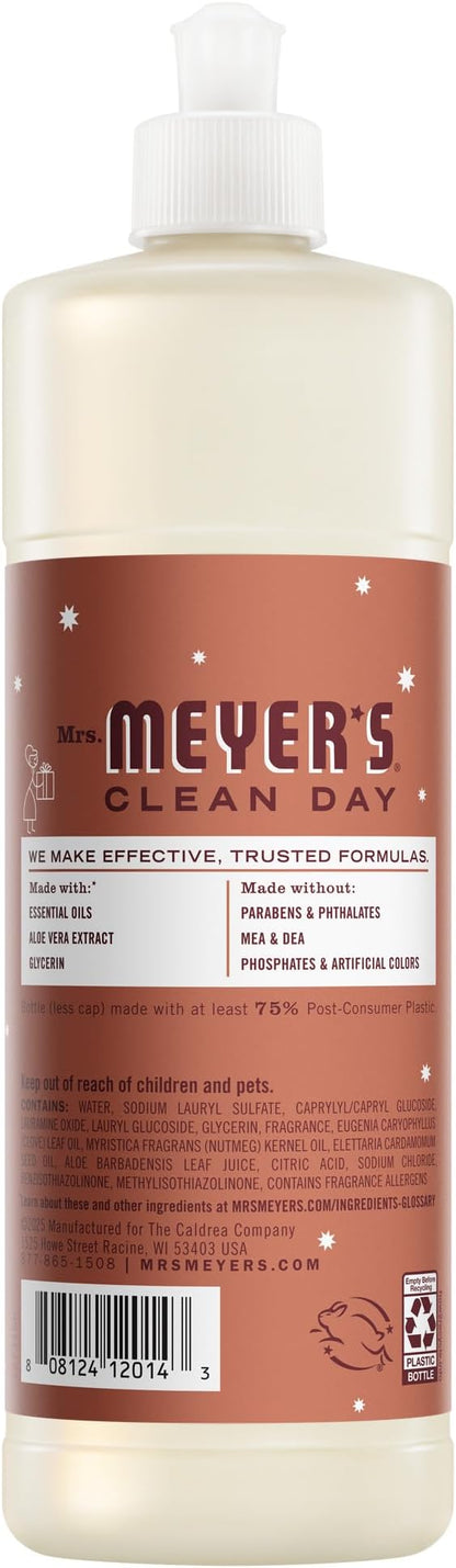 Mrs. MEYER'S CLEAN DAY Liquid Dish Soap, Gingerbread Scent, 16 Fl Oz Bottle - 3 Pack