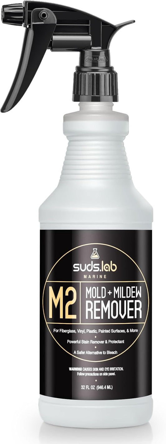 Suds Lab Marine Mildew-Stain Remover, Instantly Removes Mold Stains and Mildew Stains, Sodium Hypochlorite Formula, Less Abrasive, Easy to Use