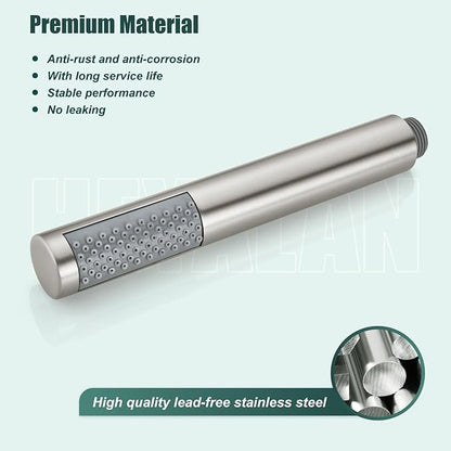 Heyalan Hand Held Shower Wand, High Pressure Handheld Head with Strong Flow, Luxury Spray for Bathroom,Single Function,Brushed Nickel