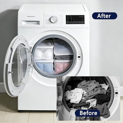 Honeycomb Mesh Laundry Bags for Delicates 3Pcs, Zippered Wash Bag for Waching Machine 12" x 16" Home Dormitory Travel Use