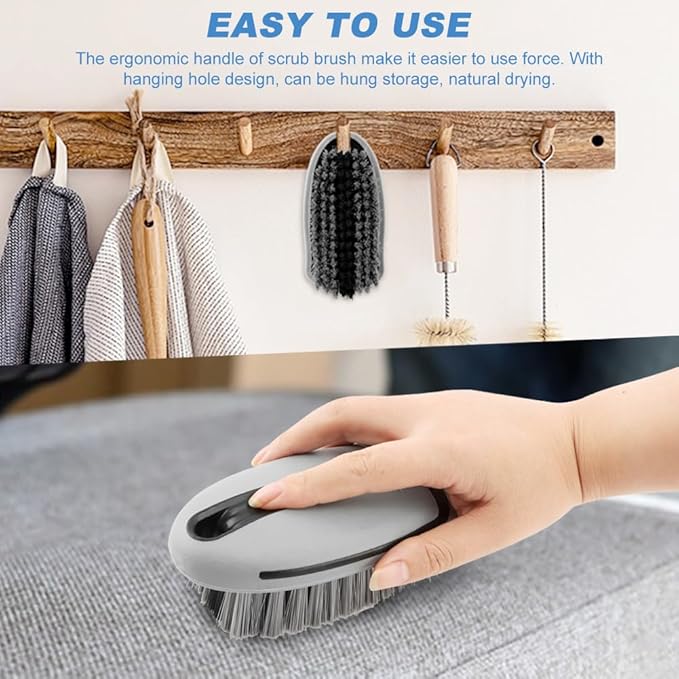 Carpet Brush, Scrub Brush Carpet Scrubber Stiff Bristle Detailing Scrub Brushes, Carpet Cleaning Brush, Cleaning Brush Interior Leather Brushfor Car and Home(Color:Grey)