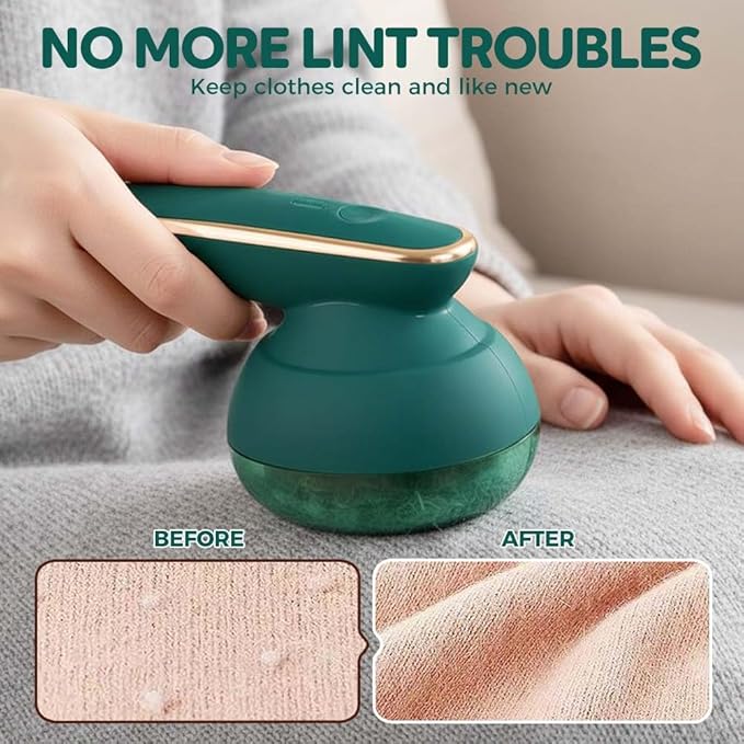 Rechargeable Fabric Shaver, 2025 New Electric Lint Remover, Multi-Functional Pill Remover for Clothes and Furniture, Portable Sweater Defuzzer for Home Use (Green)