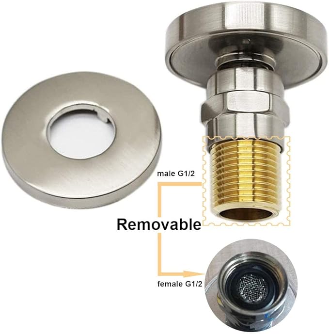 Shower Jets, HOMEDEC Round Brushed Nickel Brass Shower Body Spray, Shower Massage Wall Jet Can Swivel, Pack of 4
