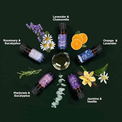 Folkulture Essential Oils - Set of 5 (0.34 fl oz x 5) |Sleep Essential Oils for Diffusers for Home, Aromatherapy, Relaxation | Lavender, Rosemary, Vanilla, Eucalyptus, Scents for Sweet Dream- Sleep