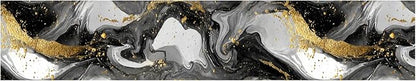 Marble Wave Wallpaper Border 196x4 Inch Peel and Stick Wall Border Black White Gold Pattern Removable Vinyl Wall Trim Kitchen Bathroom Living Room Home Decor