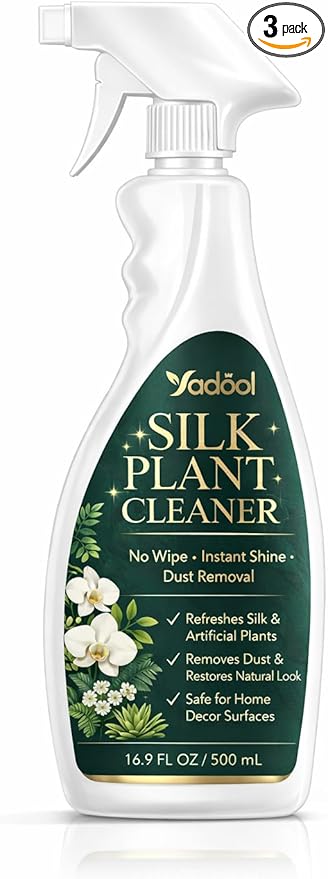 Silk Plant Cleaner Spray No Wipe - Artificial Plant & Silk Flower Cleaner Spray, Dust Remover for Fake Plants, No Wipe, Quick Drying - 16.91oz(3 PACK)