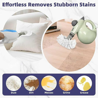 LOVECO 6 Pack Universal Steam Cleaner Accessories, Reusable Steam Shot Attachments, Steam Mop Pads, Handheld Steamer Washable Cloth- 3 Microfiber + 3 Coral Cloths + Laundry Bag