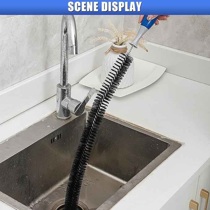 Long Handle Car Engine Cleaning Brush, Hard Bristle Automotive Wash Brushes, Flexible Bendable Vehicle Detailing Brush for Car Radiator Dryer Vent, Engine Oil Residue (1PC)
