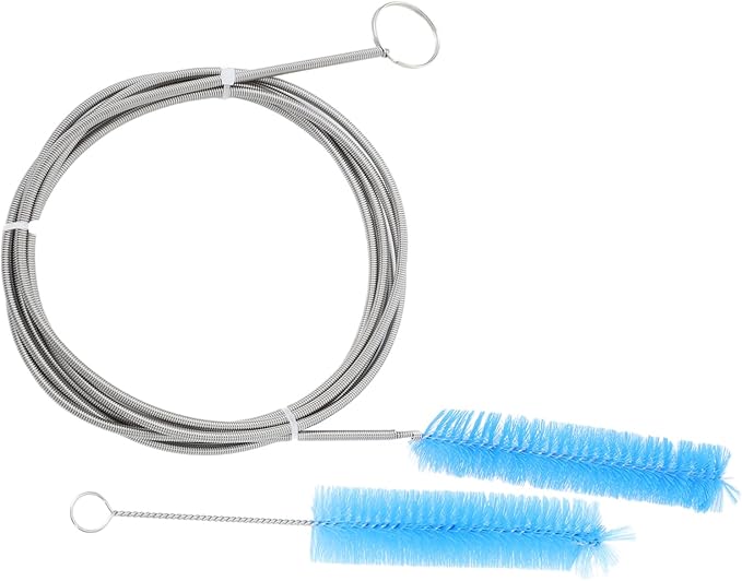 2pcs Stainless Steel Tube Cleaning Brush Set Flexible Hose Cleaner for Refrigerators and Washing Machines for Air Pump and Dryer Vent Maintenance