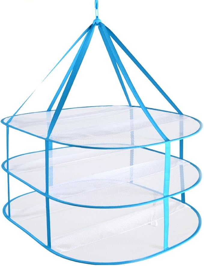 Large Folding Laundry Drying Rack, Clothes Drying Rack, Portable Sweater Drying Rack, Mesh Hanging air Dryer, Lay fold Flat Dry Hanger for Indoor Outdoor, Delicates, Towel, Socks,Swimsuit