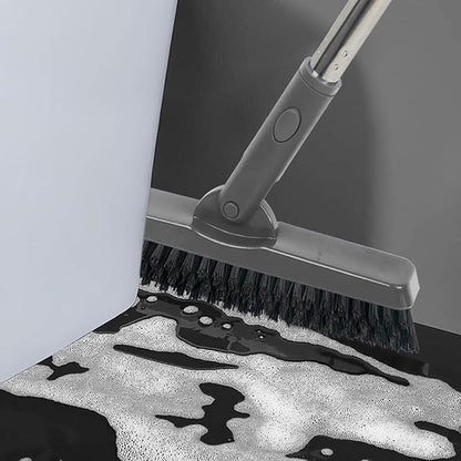 CELOX Grout Brush with Long Handle, 180°Rotation Tile Grout Cleaning Brush, Gray
