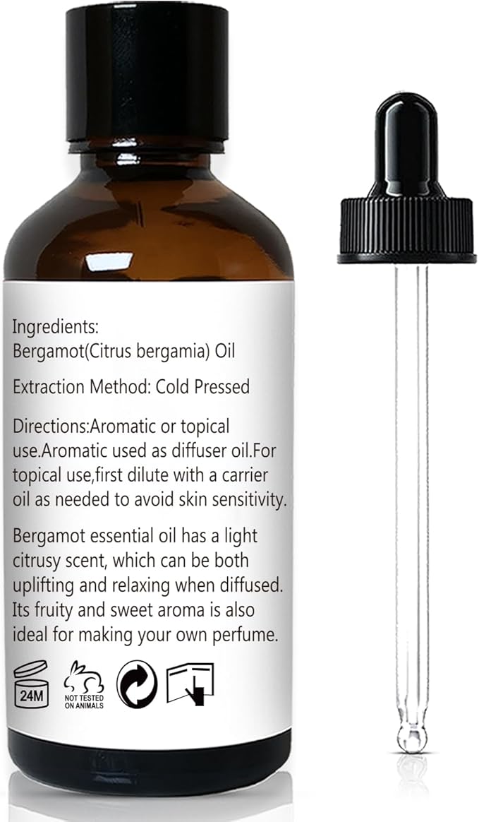 GM Gumili Bergamot Essential Oil 1 Oz - 100% Pure Bergamot Oil for Diffuser, Skin & Body - Natural Citrus Oil