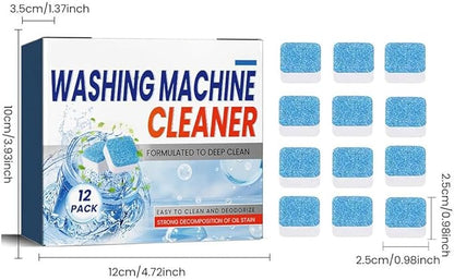 Washing Machine Cleaner Descaler - 12 Pack Deep Cleaning Tablets for Front Loader & Top Load Washer, Clean Inside Drum and Laundry Tub Seal, Bulk 6 Months Supply ﻿