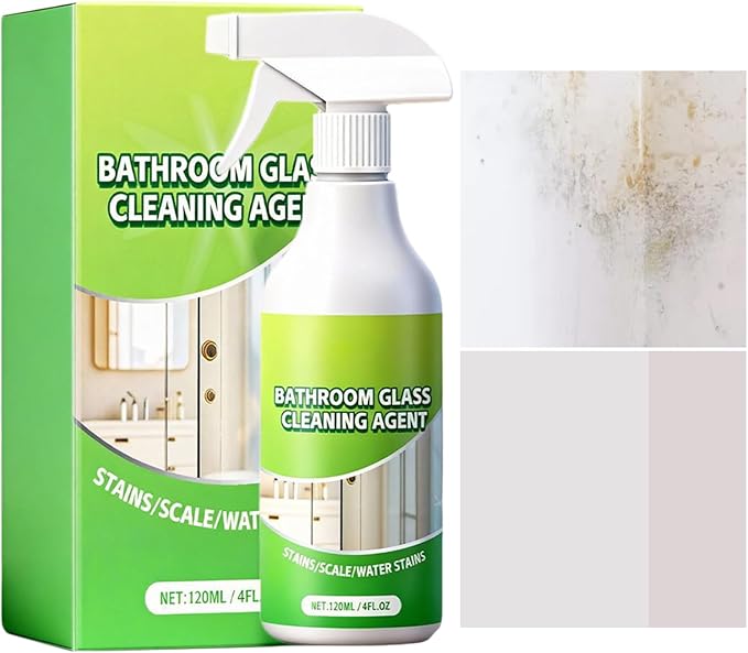Bathroom Cleaner Spray, 120ml Multipurpose Anti Fog Spray, Small Tub Cleaner for Toilet Bowl Sink, Bottle Home, Bathroom Accessory with Easy Application, Mirror Floor Use for Wall Countertop