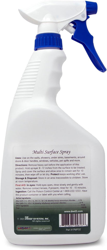 DWD2 Protect Multi-Surface Odor Control Spray 32 oz – Plant-Derived Formula for Hard & Soft Surfaces, Non-Toxic Indoor Freshening Solution for Home, Office & Commercial Spaces
