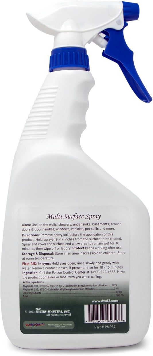 DWD2 Protect Multi-Surface Odor Control Spray 32 oz – Plant-Derived Formula for Hard & Soft Surfaces, Non-Toxic Indoor Freshening Solution for Home, Office & Commercial Spaces