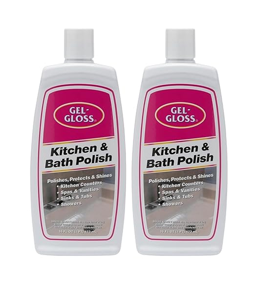 Gel-Gloss No Scent Kitchen and Bathroom Cleaner Liquid 16 fl. Oz. (Pack of 2) - Tile Polish - Kitchen & Bath - Laminate Countertop Polish