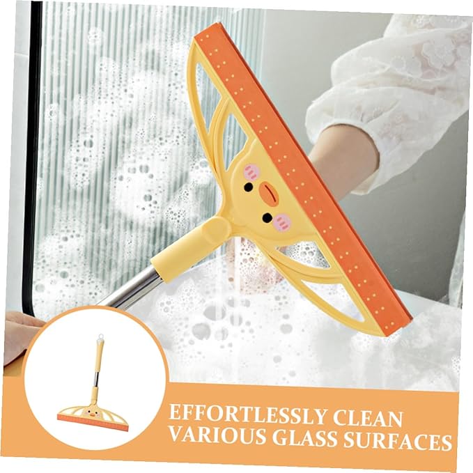Operitacx Shower Squeegee and Glass Window Scraper Tool, Yellow Bathroom Cleaner for Mirrors, Tile Walls, Car Windows, and Floors, Versatile Household Cleaning Accessory
