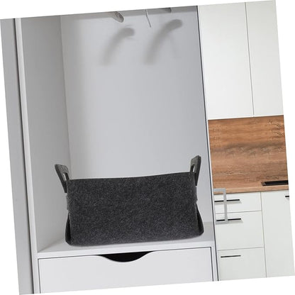 VICASKY Foldable Laundry Basket with Comfortable Handles Sturdy Clothes Storage Holder for Bedroom and Nursery Multi Purpose Collapsible Organizer for Household Sundries Dark Gray