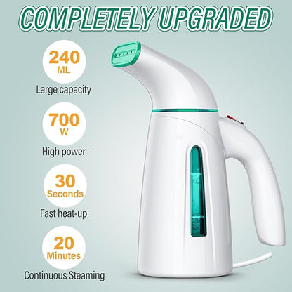 OGHom Steamer for Clothes, Handheld Clothing Steamer for Garment, 240ml Big Capacity 700W Portable Travel Steam Iron (Teal)