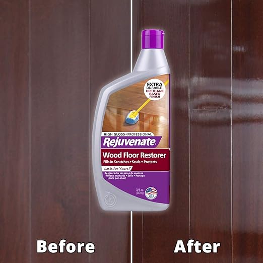 Rejuvenate Professional Wood Floor Restorer and Polish with Durable Finish Easy Mop On Application High Gloss Finish 32oz and Rejuvenate High Performance All-Floors and Hardwood No Bucket Needed Floor Cleaner Powerful PH Balanced Shine with Shine Boost...
