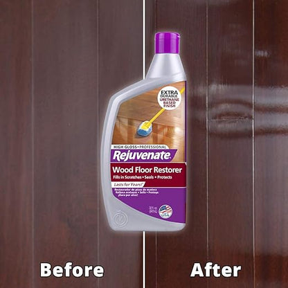 Rejuvenate Professional Wood Floor Restorer and Polish with Durable Finish Easy Mop On Application High Gloss Finish 32oz and Rejuvenate High Performance All-Floors and Hardwood No Bucket Needed Floor Cleaner Powerful PH Balanced Shine with Shine Boost...