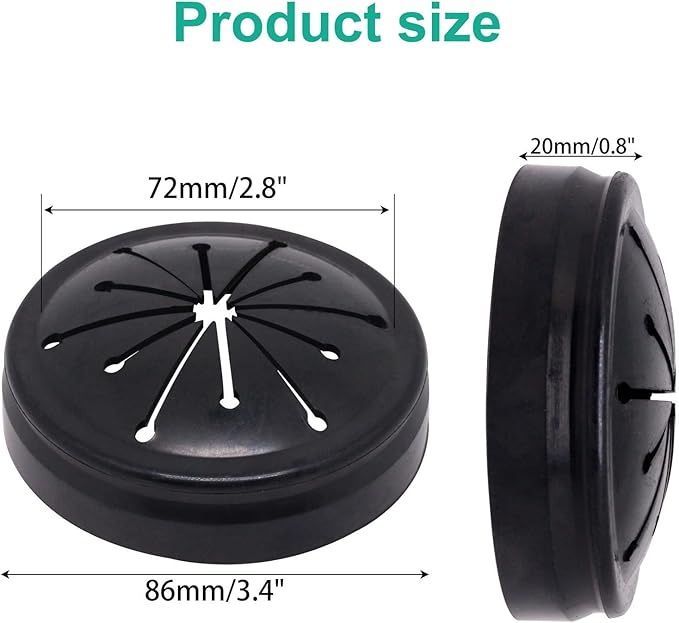 2pcs 3-3/8" Garbage Disposal Splash Guard, Quiet Garbage Guard Disposal Drain Cover Garbage Disposals Rubber Drain Plugs Sink Splash Guard Replacement (Style B)