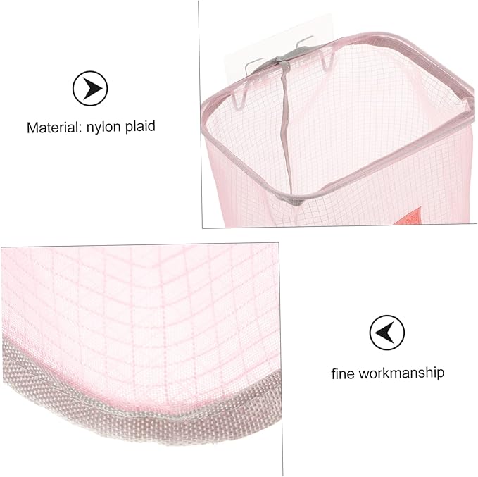 Healifty Wall-mounted Laundry Basket with Nail Hook for Space-saving Clothes Storage Bathroom Apartments Mesh Organizer
