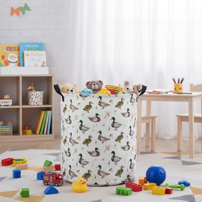 Baby Laundry Hamper kids laundry Basket Waterproof Laundry Bag for Bedroom Toy Clothes Organizer Room Décor(Duck)