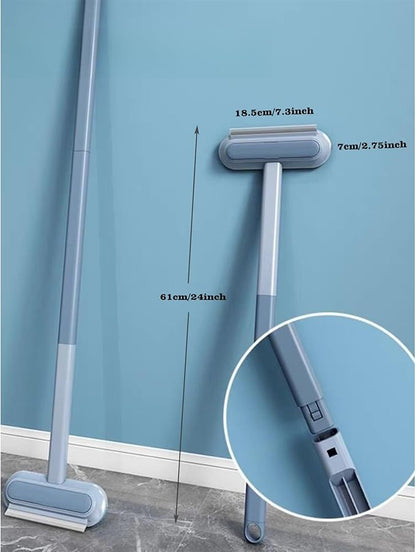 Carpet Rake for Pet Hair Removal Matted Carpet Blackboard Window Screen Cleaning Brush Set, Long Handle Pet Furs Dog Cat Hairs Remover Couch Lint Brush Set, Dog Hair Broom 4 in 1, 24.45" Washable