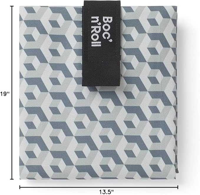 ROLL'EAT ® Boc'n'Roll Tiles | Reusable Sandwich Bag | Sandwich Container | Eco Friendly Food Bag | Reusable and Washable Sandwich Wrap | Black Color
