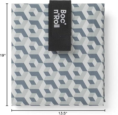 ROLL'EAT ® Boc'n'Roll Tiles | Reusable Sandwich Bag | Sandwich Container | Eco Friendly Food Bag | Reusable and Washable Sandwich Wrap | Black Color