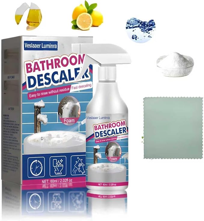 Bathroom Descaler Foam Cleaner Spray, Stubborn Stains Cleaner, Bathroom Foam Cleaner All Purpose, Bathrooms Sink Cleaner Foam (1)