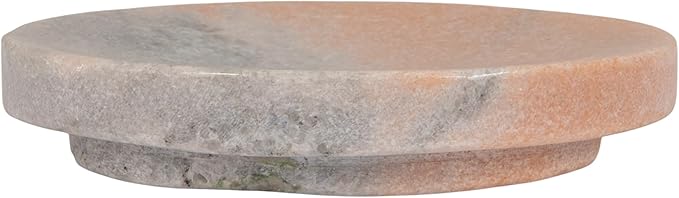 Creative Co-Op Marble Round Soapdish, Pink