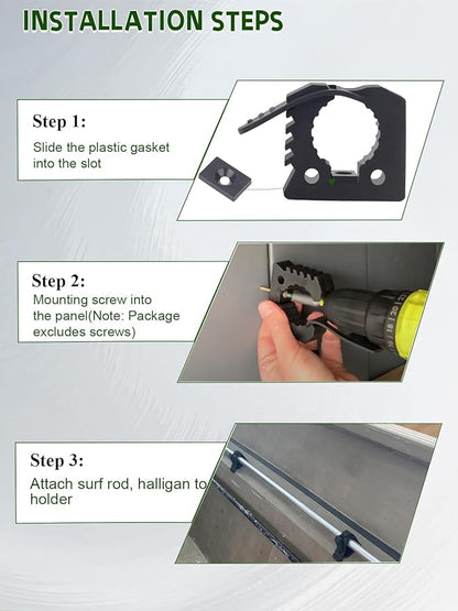 Quick Release Rubber Clamp, Halligan Tool Holder for Mounting Tools & Equipment 1" - 1-1/3" Diameter for Home; Garage; Boat; RV; ATV & Off-Road; Outdoor & Indoor (Pack of 2)