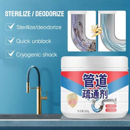 Powerful Pipe Dredging Agent, Drain Unblocker, 2025 New Drain Cleaner, Pipeline Dredging Agent for Kitchen, Bathroom, Sink Declogger, Kitchen Sink and Pipe Cleaner (1Pc)