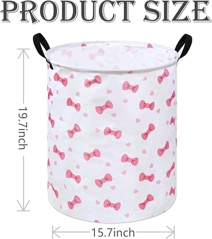 19.7" Round Kids Laundry Basket Gift Basket Storage Laundry Hamper Laundry Basket Baby Toys Nursery Bin with Handles,Storage Basket for Kids Room Bedroom Decor