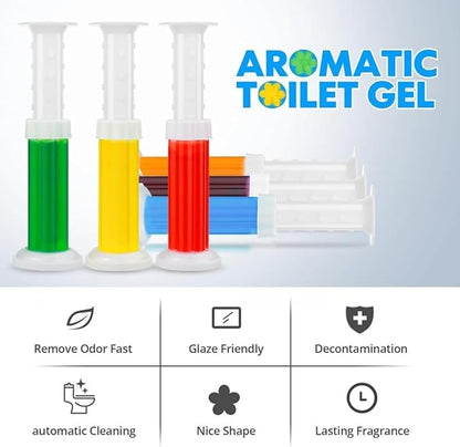 Toilet Bowl Gel Stamp, 42 Flower Scent Stamps, Toilet Cleaner Bowl Gel Stamp, for Three Month (3Pcs)